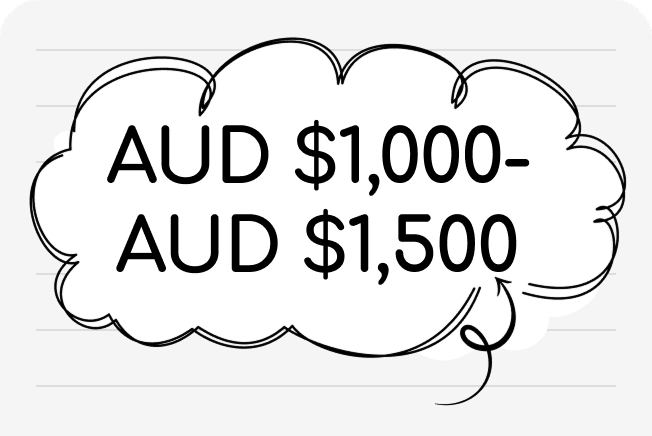 AUD $1,000–AUD $1,500