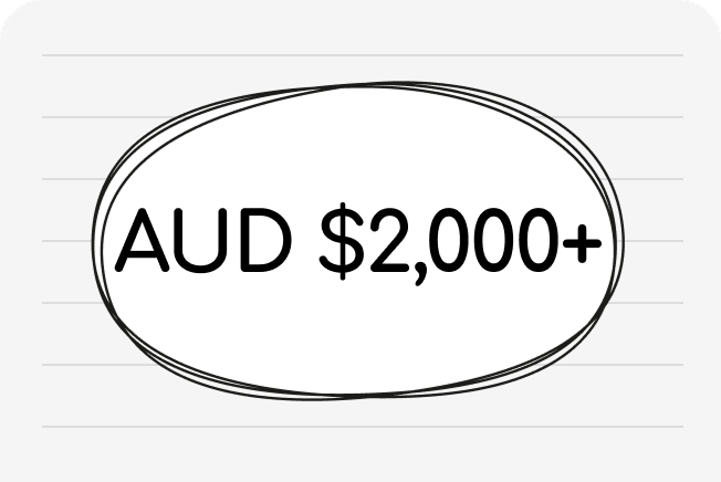 AUD $2,000+