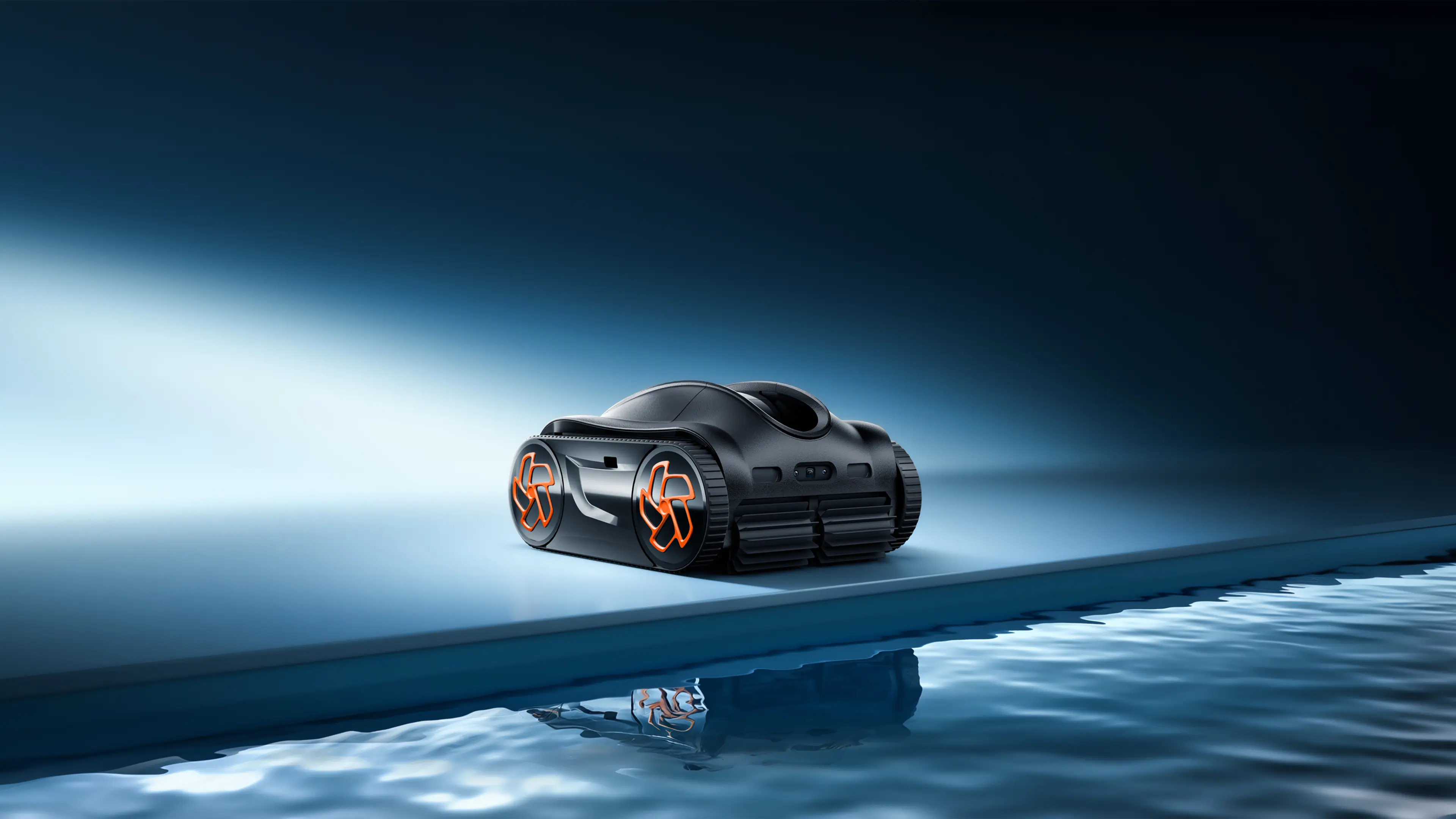 iGarden K-AI Series pool cleaning robot beside a swimming pool