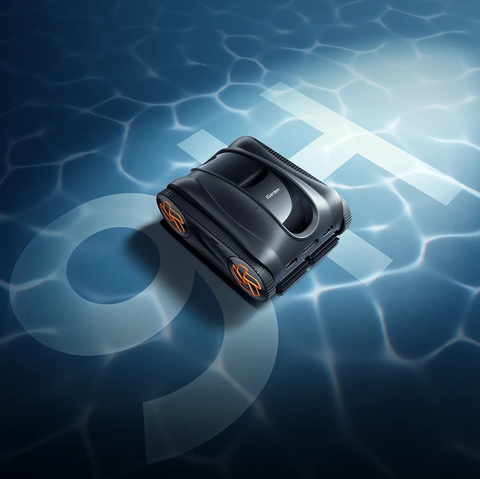 iGarden K-AI pool cleaner operating in a swimming pool