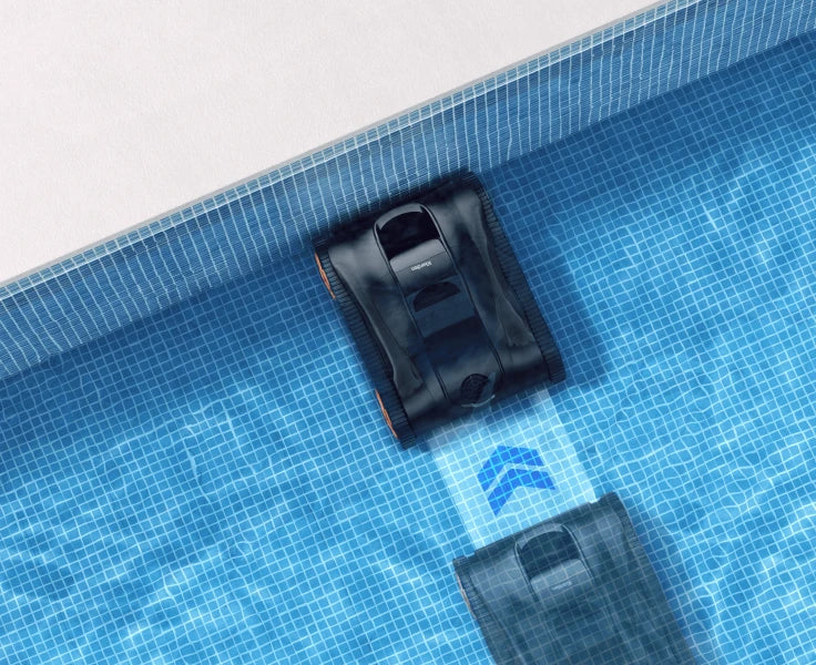 iGarden Pool Cleaner K Series smartly auto-docking at the pool edge when finished